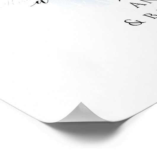 Chinoiserieフローラブルーホワイトウェルカムベビーシャワー ポスター (角)