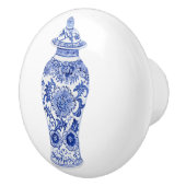 Chinoiserieフローラブルーホワイトヴィンテージジンジャージャー セラミックノブ (右)
