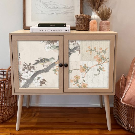 Chinoiserieフローラヴィンテージ鳥スクリプトの分離 薄葉紙