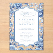 Chinoiserieフローラ縁どID1094 アクリル招待状 (正面)