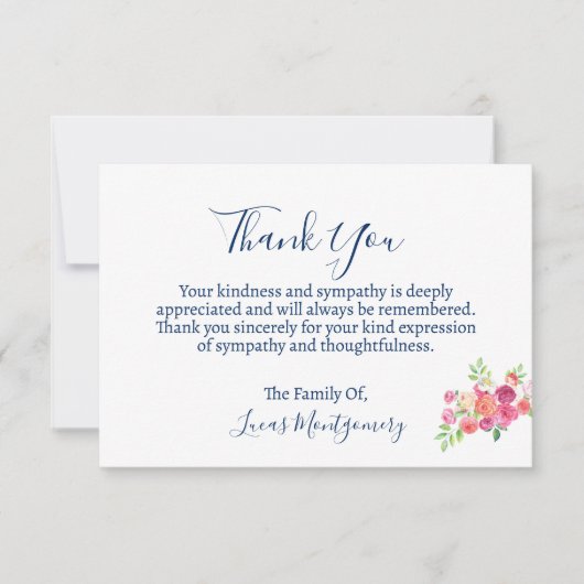 Chinoiserieフローラ花瓶ありがとう、悔やみや弔慰 ノートカード (正面)