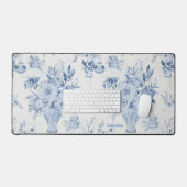 Chinoiserieフローラ花瓶Peonyブルーホワイトオフィス デスクマット (キーボード&マウス)