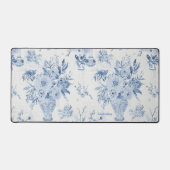 Chinoiserieフローラ花瓶Peonyブルーホワイトオフィス デスクマット (正面)