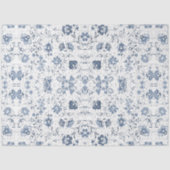 Chinoiserieフローラ花Blue n白のデコページ 薄葉紙 (正面)