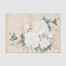 Chinoiserieフローラ鳥の古い手書き分離 薄葉紙