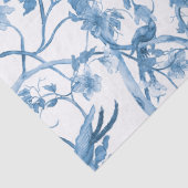 Chinoiserieフローラ鳥ほこりっぽい青い白い切り離し 薄葉紙 (詳細)