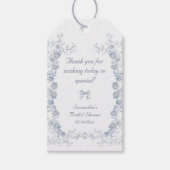 ChinoiserieフローラSomething Blueブライダルシャワー ギフトタグ (正面)