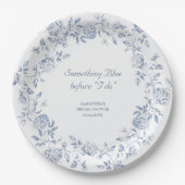 ChinoiserieフローラSomething Blueブライダルシャワー ペーパープレート (正面)