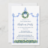 Chinoiserieブルーとホワイトクリスマス 招待状 (正面)