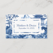 ChinoiserieブルートイレパゴダエレガントウエディングRSVP エンクロージャーカード (裏面)