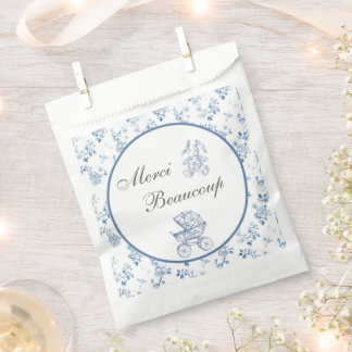 Chinoiserieブルーフランスのベビーシャワーバッグ フェイバーバッグ