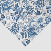 Chinoiserieブルーホワイト牡丹フローラ切り離 薄葉紙 (詳細)