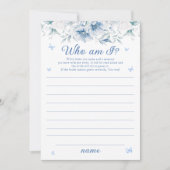 Chinoiserieブルーホワイト誰が私のブライダルシャワーゲーム 招待状 (正面)