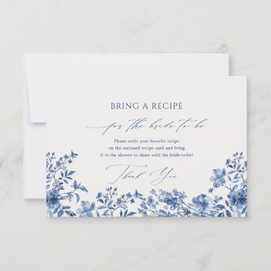 Chinoiserieブルーレシピ要求エンクロージャカード 出欠カード (正面)