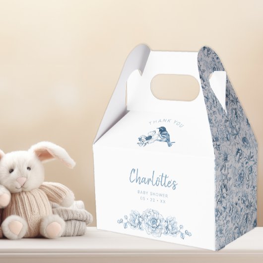 Chinoiserieベビーシャワーお気に入りボックス – 青いフローラBi フェイバーボックス