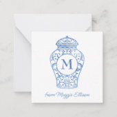 Chinoiserieモノグラム生姜の瓶ギフトエンクロージャー ノートカード (正面)