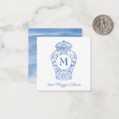 Chinoiserieモノグラム生姜の瓶ギフトエンクロージャー ノートカード (正面/裏面インサイチュ)