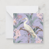 ChinoiserieラベンダーフローラEgretギフトエンクロージャ ノートカード (裏面)