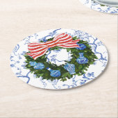 Chinoiserieリース、クリスマスジンジャージャー、パーティー ラウンドペーパーコースター (アングル)