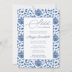 Chinoiserieレディーマイルストン誕生日サプライズパーティー 招待状