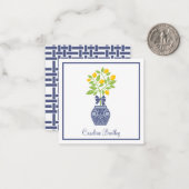 Chinoiserieレモンツリーギフトエンクロージャカード ノートカード (正面/裏面インサイチュ)