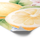 Chinoiserieレモンティーバースデーパーティーウェルカムサイン ポスター (角)