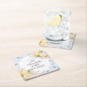Chinoiserieレモンティーパーティーベビーシャワーデコール スクエアペーパーコースター (インサイチュ)