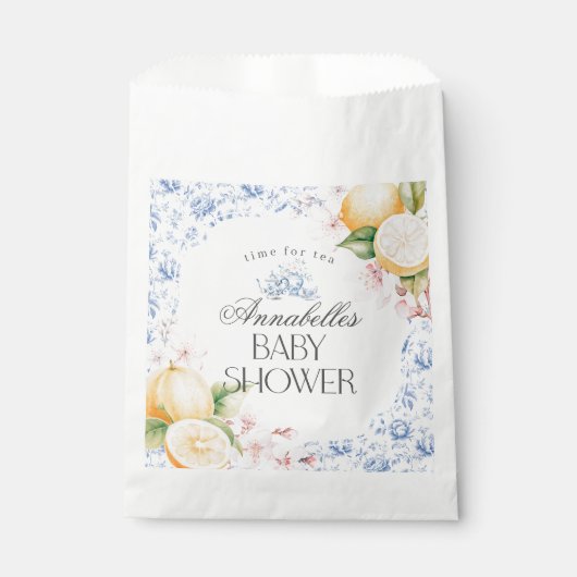 Chinoiserieレモンティーパーティーベビーシャワーデザート フェイバーバッグ (正面)