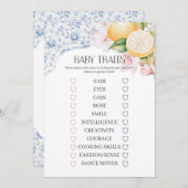 Chinoiserieレモンティーパーティーベビートレイトゲーム 招待状 (正面/裏面)