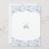 Chinoiserieレモンティーパーティーベビービンゴシャワーゲーム 招待状 (裏面)