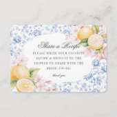 Chinoiserieレモンティーブライダルシャワー共有アレシピ エンクロージャーカード (正面)