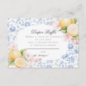 Chinoiserieレモンティーベビーシャワーおむつラッフル エンクロージャーカード (正面)
