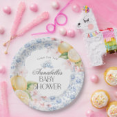 Chinoiserieレモンティーベビーシャワーテーブルデコール ペーパープレート (パーティー)