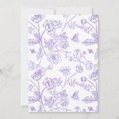 Chinoiserieヴィンテージフローララベンダーベビーシャワー 招待状 (裏面)