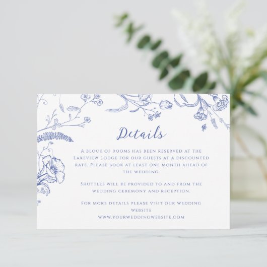 Chinoiserieヴィンテージ書結婚の詳細 エンクロージャーカード (スタンド正面)