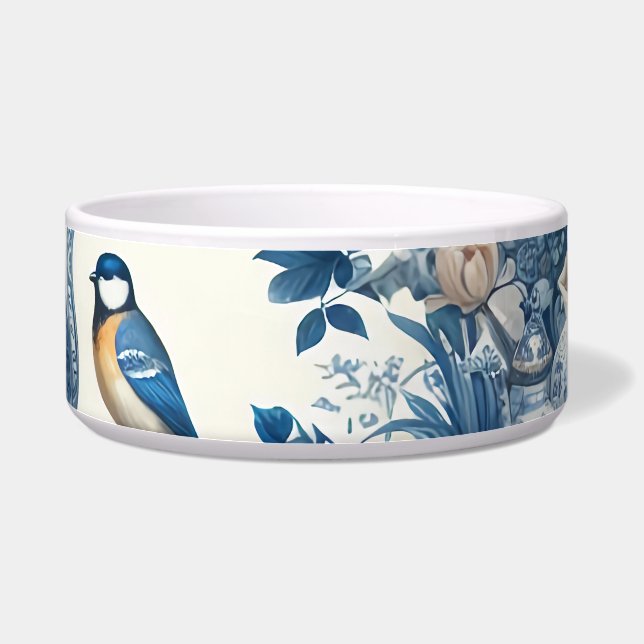 Chinoiserieヴィンテージ鳥とヴァーズトールマグカップ ボウル (右)
