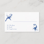 Chinoiserie両面ブルー結婚ズ プレイスカード (正面)