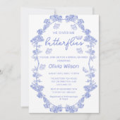 Chinoiserie彼は私与えの蝶ブライダルシャワー 招待状 (正面)