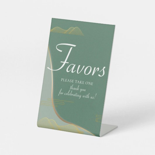 Chinoiserie抽象芸術雲パターン金ゴールド線の優先 台座サイン (正面)