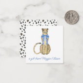 Chinoiserie水の色の弓チータギフトエンクロージャー ノートカード (正面/裏面インサイチュ)