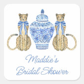 Chinoiserie水の色の弓チータジンジャージャー スクエアシール (正面)