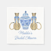 Chinoiserie水の色の弓チータジンジャージャー スタンダードカクテルナプキン (正面)