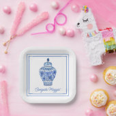 Chinoiserie水彩ジンジャージャーパーティープレート ペーパープレート (パーティー)