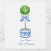 Chinoiserie水彩弓トピアリーボトルラベル ワインラベル (シングルラベル)