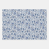 Chinoiserie水彩青ラッピング紙シート ラッピングペーパーシート (正面)