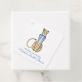 Chinoiserie水色のボウチーテメッセージカード フェイバータグ (インサイチュ)