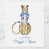 Chinoiserie水色のボウチーテ ワインラベル (シングルラベル)