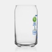 Chinoiserie水色の弓トピアリーモノグラムクレスト ガラス缶 (右)