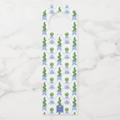 Chinoiserie水色の弓トピアリーモノグラムクレスト ボトルネックタグ (裏面)