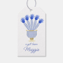 Chinoiserie水色シックなニンジンのギフトラベル